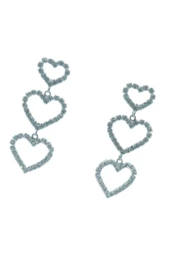 Alamour The Label Eleora Silver Multi Heart Earrings