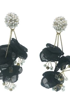 Alamour The Label Emilita Black Petal Earrings