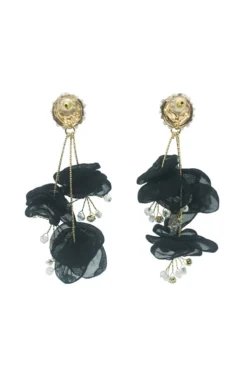 Alamour The Label Emilita Black Petal Earrings
