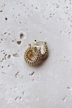 Alamour The Label Earrings Aimee Textured Gold Hoops 10 Alamour The Label Earrings Aimee Textured Gold Hoops