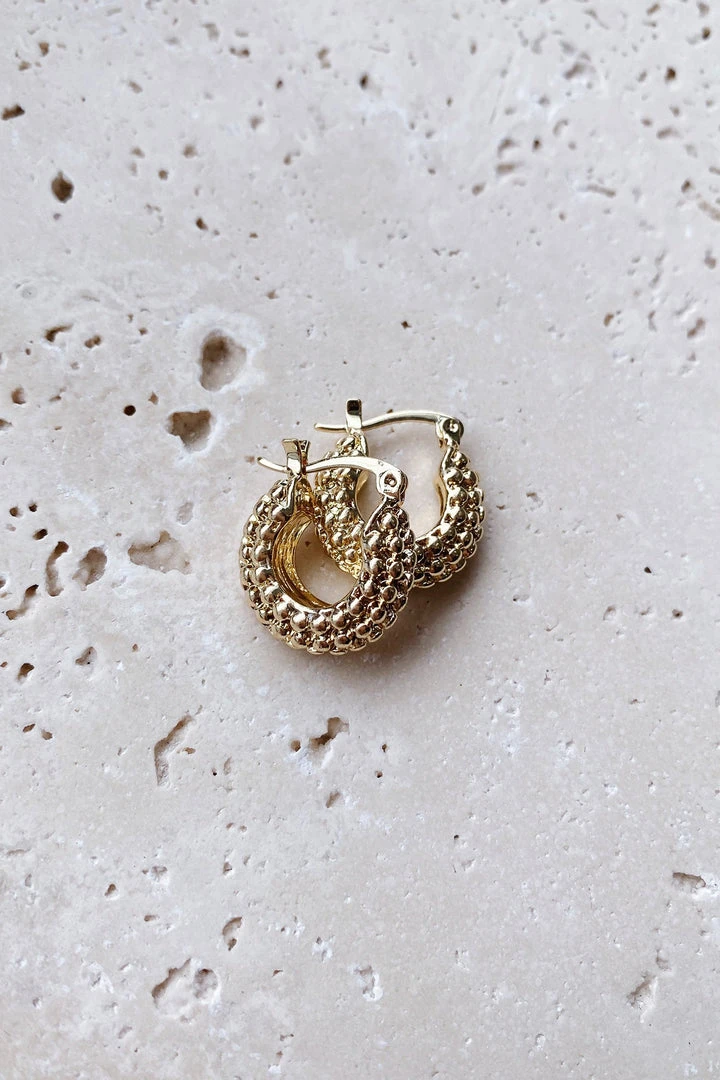 Alamour The Label Earrings Aimee Textured Gold Hoops 5 Alamour The Label Earrings Aimee Textured Gold Hoops