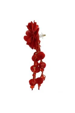 Alamour The Label NEW ARRIVALS Shailee Red Flower Drop Earrings