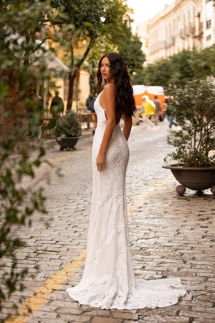 Alamour Made-To-Order Luvena Sequin Gown - White Made-To-Order Gowns Alamour Made-To-Order Luvena Sequin Gown - White Made-To-Order Gowns