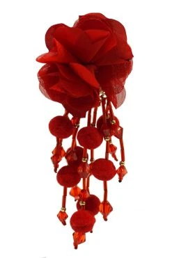 Alamour The Label NEW ARRIVALS Shailee Red Flower Drop Earrings