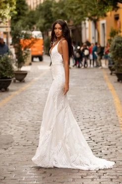 Alamour Made-To-Order Luvena Sequin Gown - White Made-To-Order Gowns 3 Alamour Made-To-Order Luvena Sequin Gown - White Made-To-Order Gowns