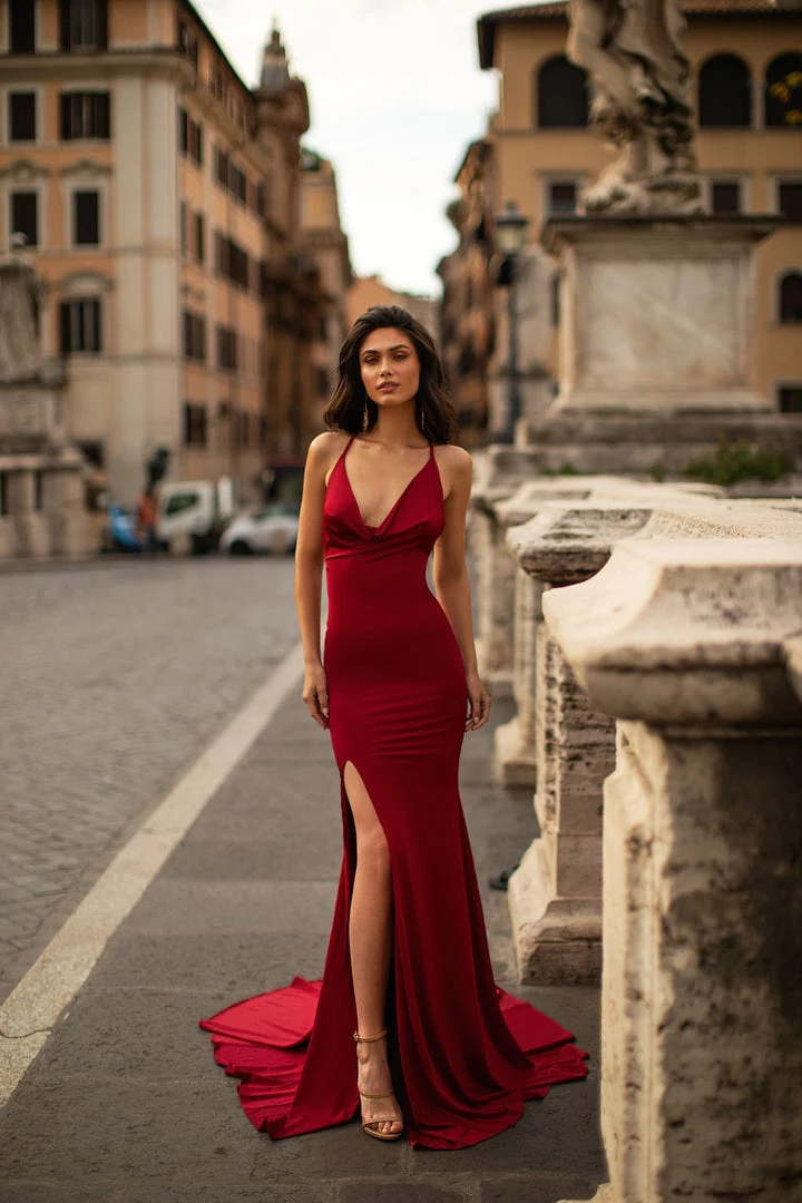 Alamour The Label Maya - Wine Red Fitted Gowns 1 Alamour The Label Maya - Wine Red Fitted Gowns
