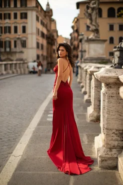 Alamour The Label Maya - Wine Red Fitted Gowns