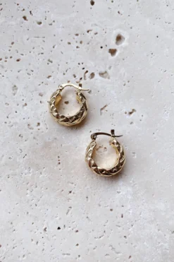 Alamour The Label Jayda Textured Hoop Earrings
