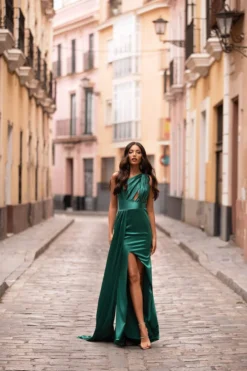Alamour Made-To-Order Made-To-Order Gowns Elena Satin Gown - Emerald