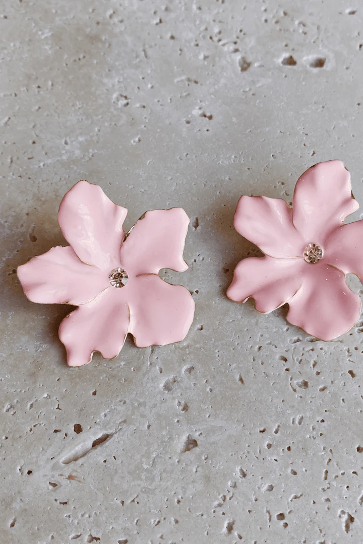 Alamour The Label Akira Pink Flower Stud Earrings 6 Alamour The Label Akira Pink Flower Stud Earrings