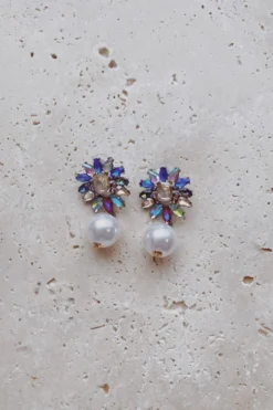 Alamour The Label Saskia Multi Crystal Pearl Earrings