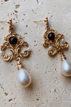 Alamour The Label Seraphina Black Drop Earrings