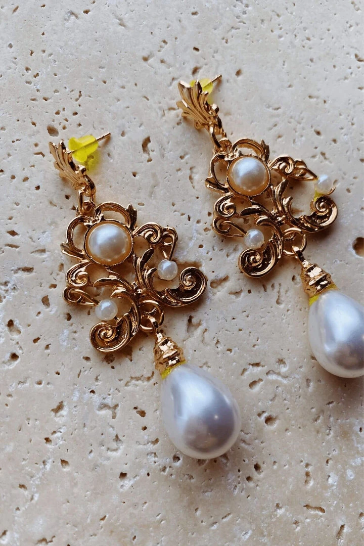 Alamour The Label Seraphina White Drop Earrings Alamour The Label Seraphina White Drop Earrings