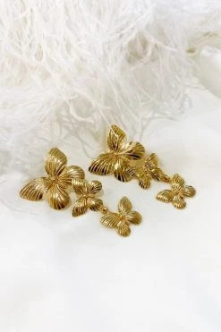 Alamour The Label Lolita Gold Butterfly Drop Earrings