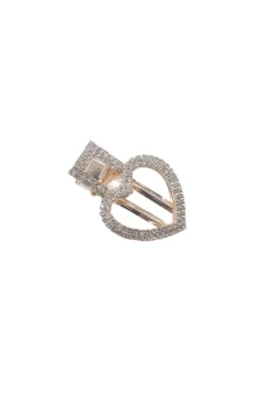 Alamour The Label Hair Accessories Rose Gold Crystal Heart Clip