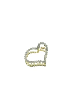 Alamour The Label Gold Heart Claw Clip With Diamantes