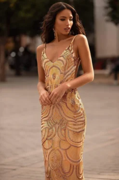 Alamour Made-To-Order Rianata Sequin Gown - Gold 7 Alamour Made-To-Order Rianata Sequin Gown - Gold