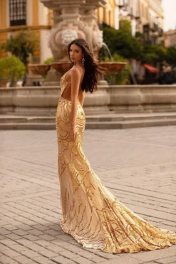 Alamour Made-To-Order Rianata Sequin Gown - Gold 8 Alamour Made-To-Order Rianata Sequin Gown - Gold