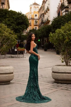 Alamour Made-To-Order Ramira Sequin Gown - Emerald