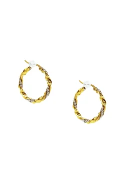 Alamour The Label Cellina Gold & Diamante Hoop Earrings 9 Alamour The Label Cellina Gold & Diamante Hoop Earrings