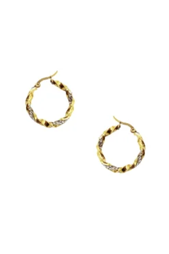 Alamour The Label Cellina Gold & Diamante Hoop Earrings