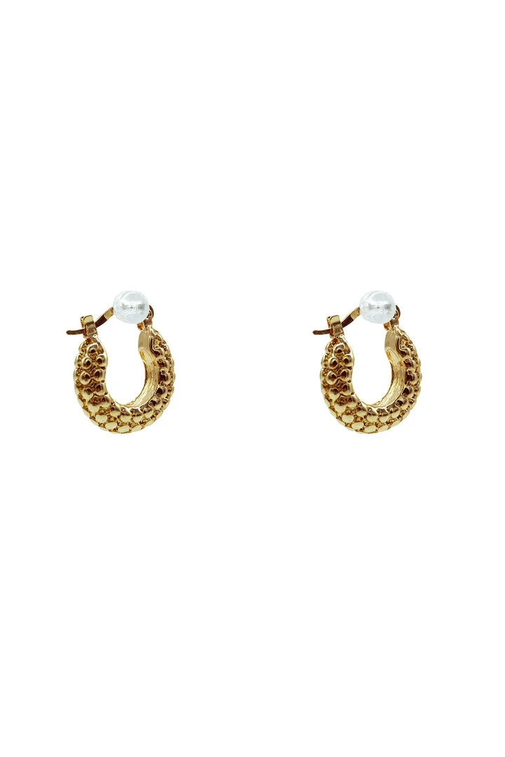 Alamour The Label Earrings Aimee Textured Gold Hoops 1 Alamour The Label Earrings Aimee Textured Gold Hoops