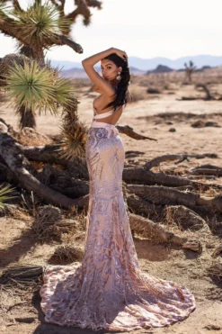 Alamour Made-To-Order Fitted Gowns Sheyla Sequin Gown - Rose Gold