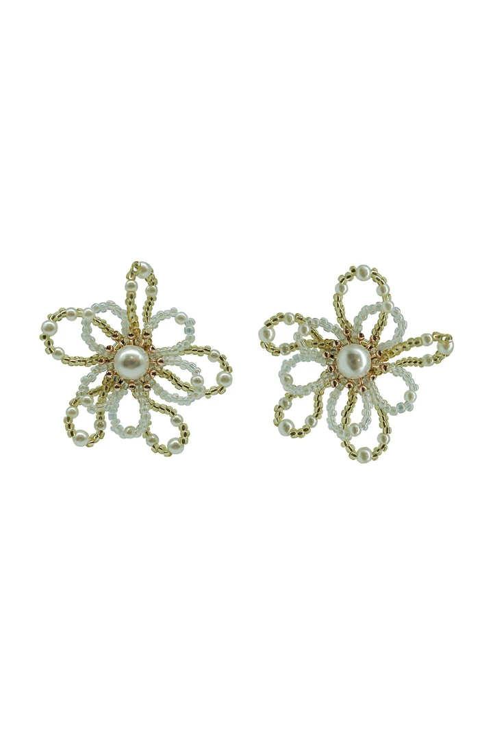 Alamour The Label Earrings Amour Flower Pearl Studs Alamour The Label Earrings Amour Flower Pearl Studs