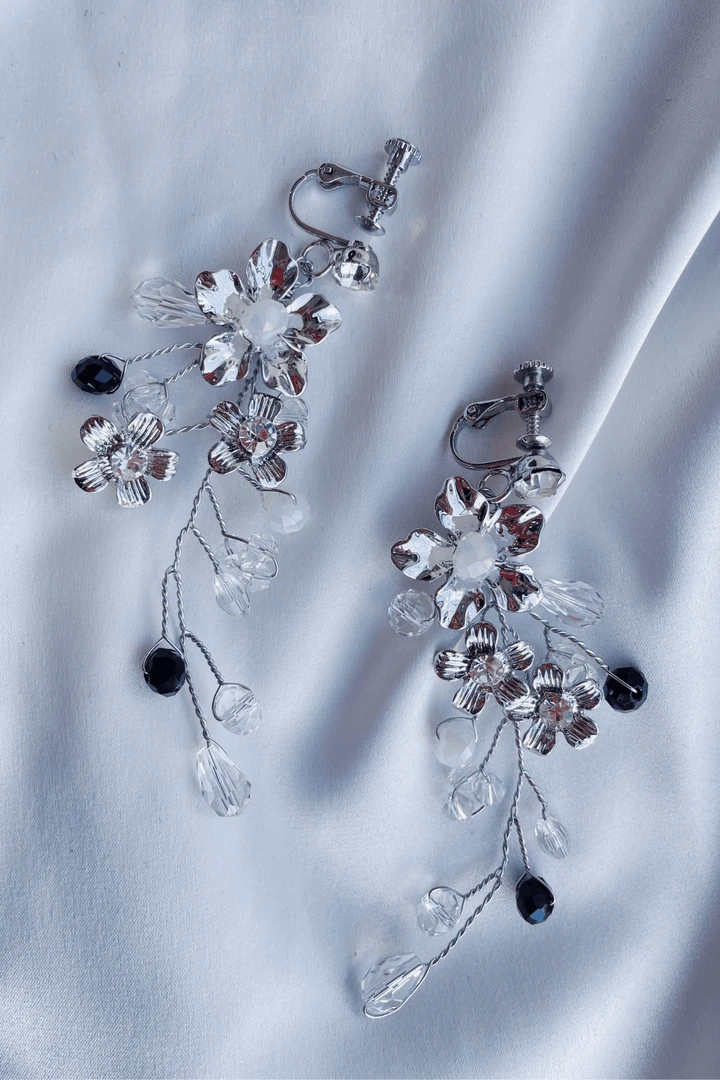 Alamour The Label Destiny Silver Floral Statement Earrings Alamour The Label Destiny Silver Floral Statement Earrings