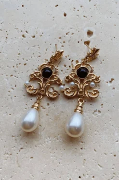 Alamour The Label Seraphina Black Drop Earrings