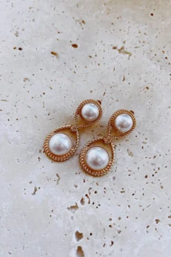 Alamour The Label Ariah Gold Pearl Drop Earrings 5 Alamour The Label Ariah Gold Pearl Drop Earrings