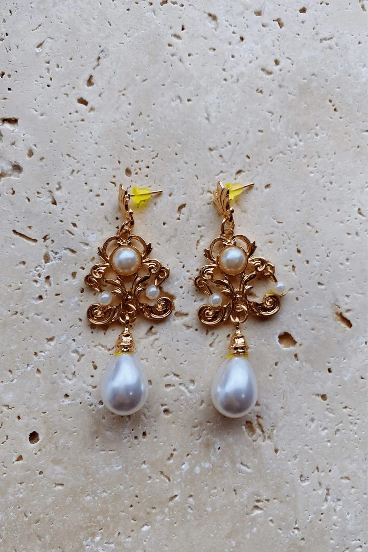 Alamour The Label Seraphina White Drop Earrings Alamour The Label Seraphina White Drop Earrings