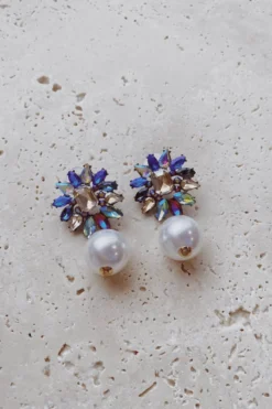 Alamour The Label Saskia Multi Crystal Pearl Earrings