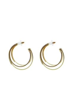 Alamour The Label Alani Gold Diamante Hoop Earrings