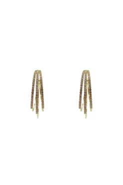 Alamour The Label Alani Gold Diamante Hoop Earrings
