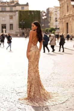 Alamour Made-To-Order Agata Sequin Gown - Gold Made-To-Order Gowns