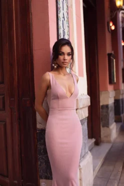 Alamour The Label Bilquis - Dusty Pink Fitted Gowns 2 Alamour The Label Bilquis - Dusty Pink Fitted Gowns