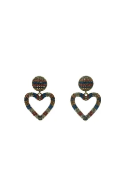 Alamour The Label Zaniya Multi Coloured Heart Earrings