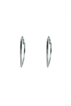 Alamour The Label Gaia Silver Crystal Heart Hoop Earrings