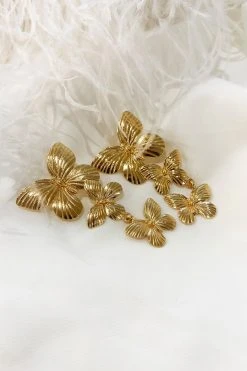 Alamour The Label Lolita Gold Butterfly Drop Earrings