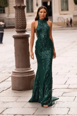 Alamour Made-To-Order Made-To-Order Gowns Belinda Sequin Gown - Emerald