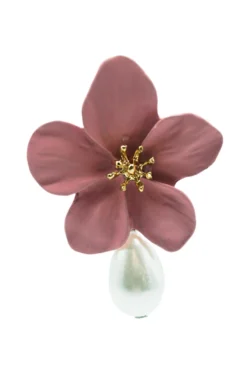 Alamour The Label Adele Pink Flower Pearl Studs NEW ARRIVALS