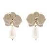 Alamour The Label NEW ARRIVALS Mia Flower Stud With Pearl Drop Earrings