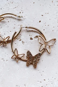 Alamour The Label Andrey Butterfly Big Hoop Earrings