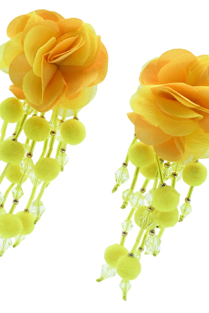 Alamour The Label Shailee Yellow Flower Drop Earrings Alamour The Label Shailee Yellow Flower Drop Earrings