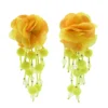 Alamour The Label Shailee Yellow Flower Drop Earrings