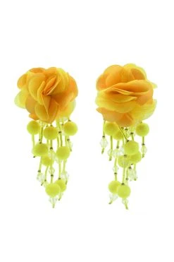 Alamour The Label Shailee Yellow Flower Drop Earrings