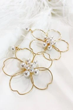 Alamour The Label Alberta Flower Pearl Earrings NEW ARRIVALS