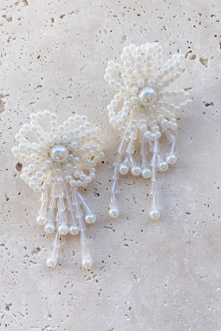 Alamour The Label Evie Pearl Flower Statement Earrings Alamour The Label Evie Pearl Flower Statement Earrings