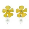 Alamour The Label Maria Yellow Pearl Drop Earrings